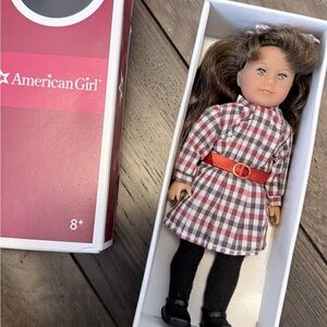 American Girl Doll in Checkered Dress with Red Belt